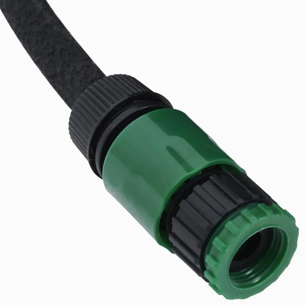 vidaXL Tropfschlauch, Bewässerungsschlauch mit Zubehör für Garten, Gartenschlauch für Bewässerung, Wasserschlauch Schlauch, Schwarz 0,6" 100m Gummi