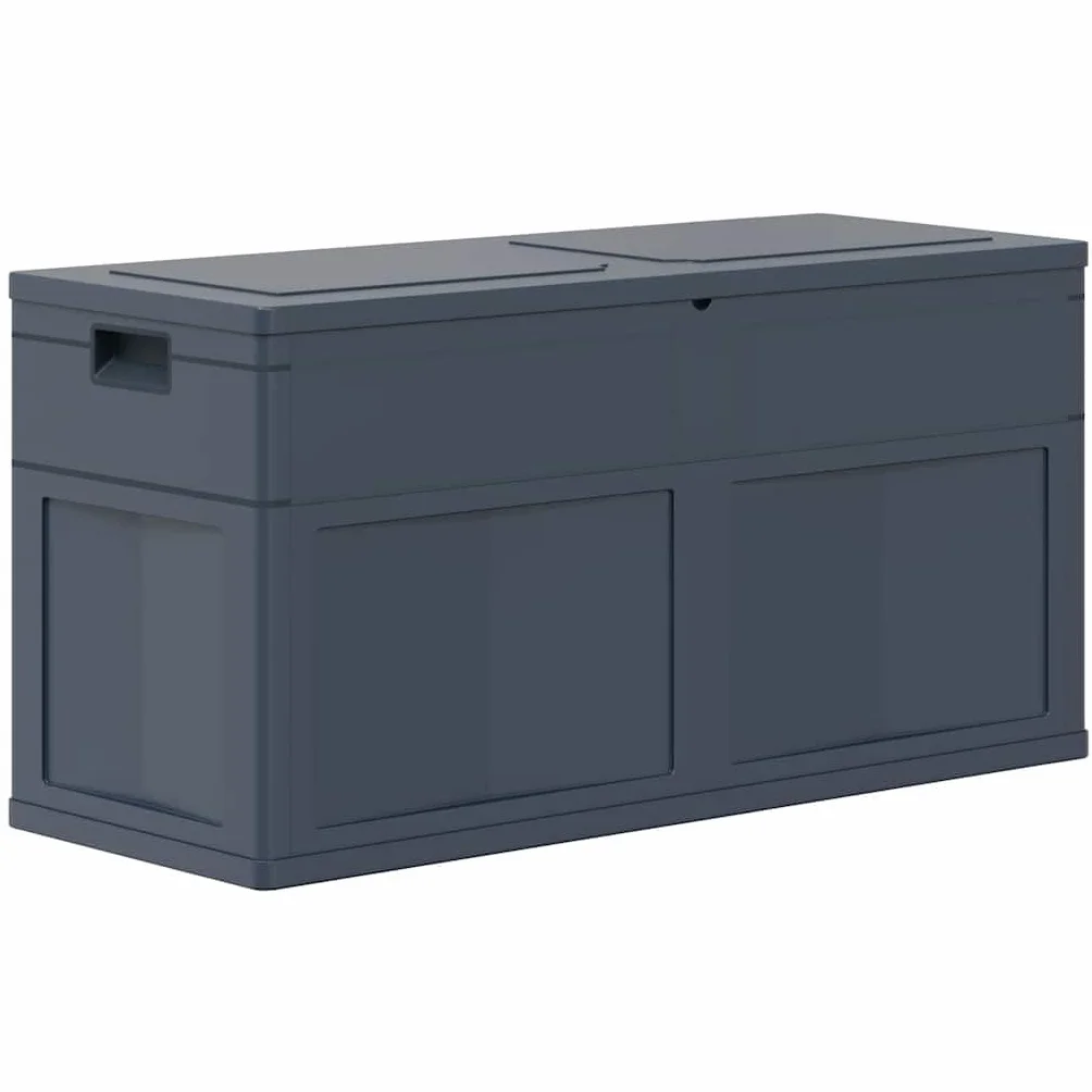 Garten-Aufbewahrungsbox 320 L Schwarz, Stauraum für Kissen Decken Werkzeuge, Robuste Kunststoff Truhe mit Holz-Optik für Innen und Außen, Vielseitige Aufbewahrungslösung,
