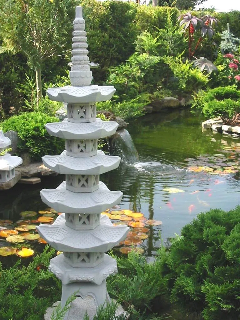 Japanische Steinlaterne Garten Laterne, 3 Stück Pagode + Yukimi + Rankei S | Pagode, Yukimi, Rankei S