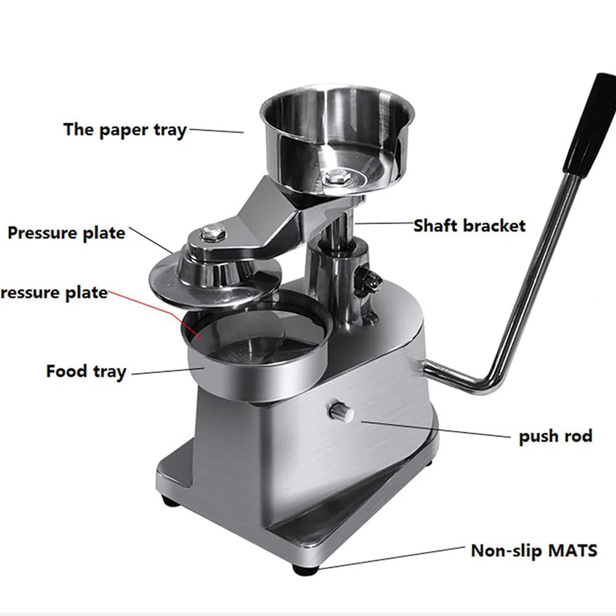 Robuste Hamburgerpresse, professionelle Edelstahl-Burger-Patty-Maker, manueller Fleisch-Pattyformer für gewerbliche Küche und Restaurant