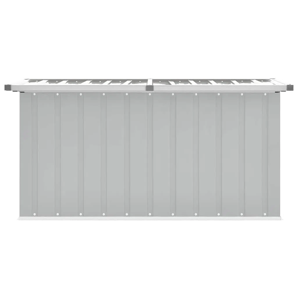 Gartenbox Grau 129x67x65 cm Stilvolle Aufbewahrungsbox für Terrasse Balkon Garten, Robustes Verzinktes Stahlgehäuse, Geräumige Lagerung für Kissen Werkzeug Gartengeräte,