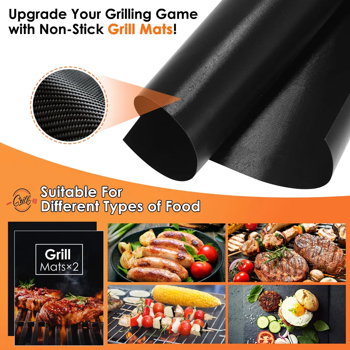 Yoehka Grillzubehör-Set, 34-teilig, robuste Grillwerkzeuge Werkzeug für Outdoor-Camping, Grillgeschenke Männergeschenke, Edelstahl-Grillutensilien-Set mit Matten und Handschuh in Tragetasche, Braun
