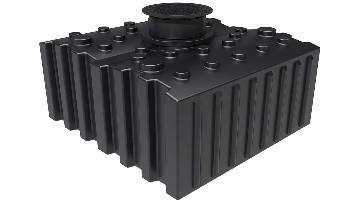 GreenLife Regenwasser-Flachtank 5.000 l m. Ausgleichsdom u. begehbarer Abdeckung Erdtank Wasserspeicher