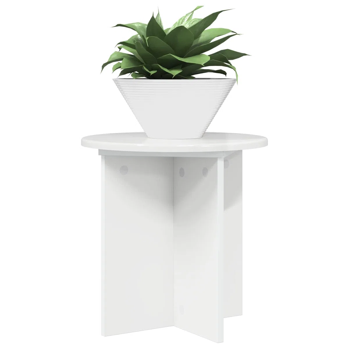 2er Set Pflanzenständer Hochglanz Weiß 40x40x40 cm - Moderner Blumenhocker aus Holzwerkstoff, Pflanzentisch für Zimmerpflanzen, Wohnzimmer und Büro