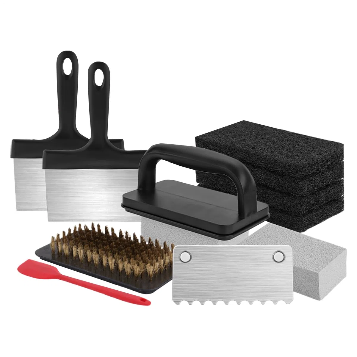 Grillplatten Reinigungszubehör - Grill Reinigungs-Pads Für Grillplatte & BBQ - Schweres Grillzubehör & Vielseitige Kochutensilien Für Camping, Picknick,