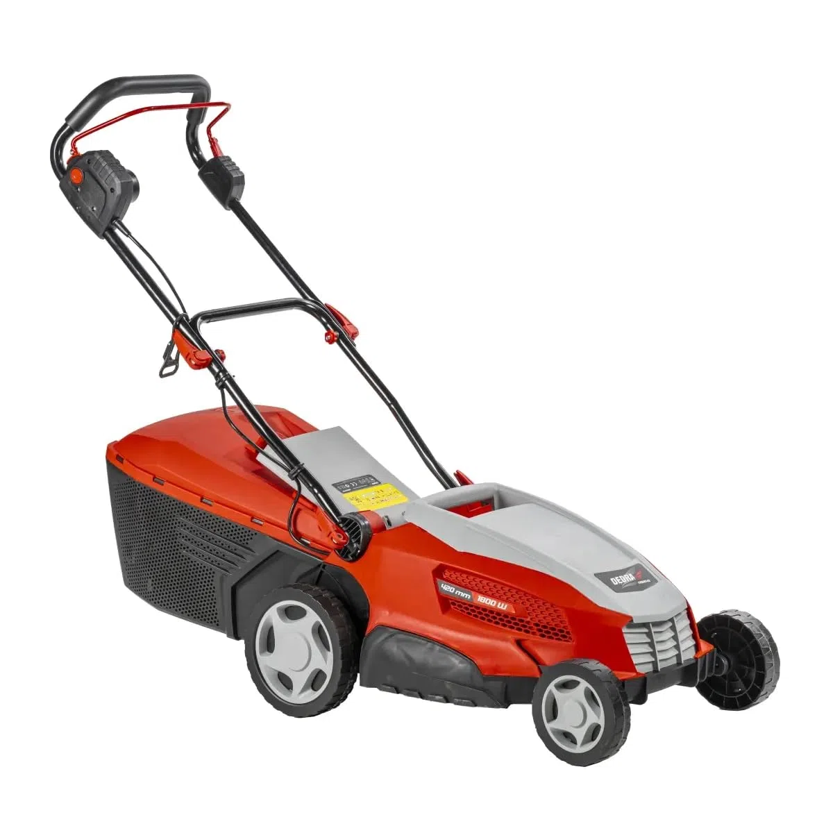 Elektro-Rasenmäher Garden DEDRA, Schnittbreite 420 mm, Alle Grasarten - 40 l Fangsack, 1800W, 20-70 mm Schnitth. Zusammenklappbar, Gewicht 16kg mit ergonomischer Griff
