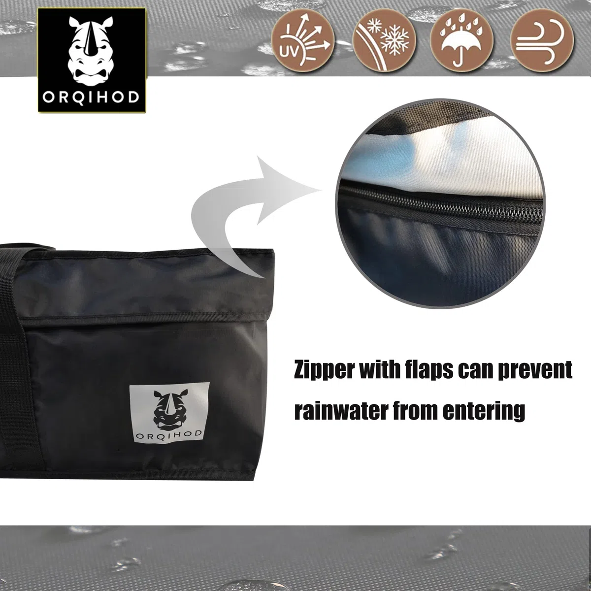 Outdoor-Kissen-Aufbewahrungstasche, wasserdicht, extra große Tasche für Outdoor-Kissen, 420D, robuste Gartenmöbel, Aufbewahrungstaschen mit Reißverschluss, 173 cm, Schwarz