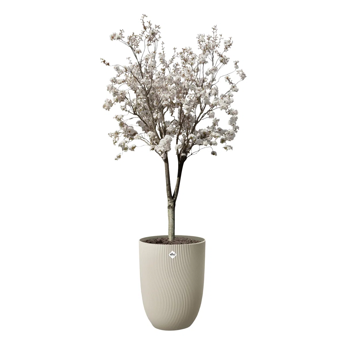 elho Sereh Hoch 40cm Blumentopf - Mushroom Beige | ∅ 39 x H 53.4 cm | für den Innen- und Außenbereich | 100% recyceltes Plastik