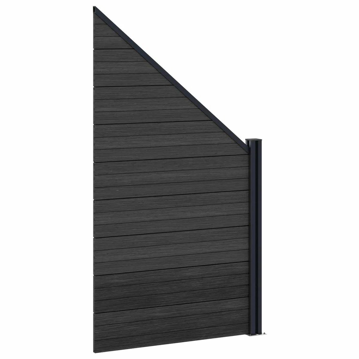 Zaunelement WPC und Aluminium Schwarz, wetterbeständiges Zaunfeld mit Holzmaserung, 95x180 cm, stabiles Gartenzaun Paneel für Sichtschutz, Trennwand, Terrasse und Vorgarten