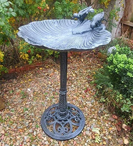 Grosse VOGELTRÄNKE VOGELBAD ANTIK Stil GARTENDEKO LANDHAUSSTIL GUSSEISEN NEU g DR-1190
