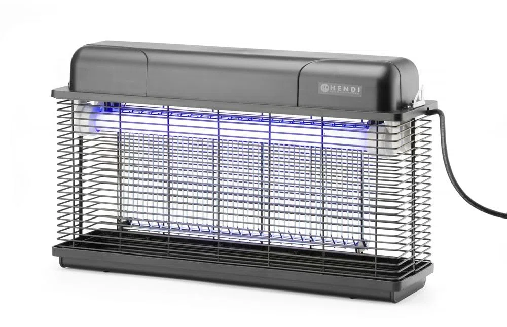HENDI Insektenvernichter, Insektenkiller, Insektenfanggerät, Wasserdicht, Inkl. Kettenaufhängung und 2 UV-A Lampen, 230V, 40W, 510x105x(H)315mm, ABS Kunststoff