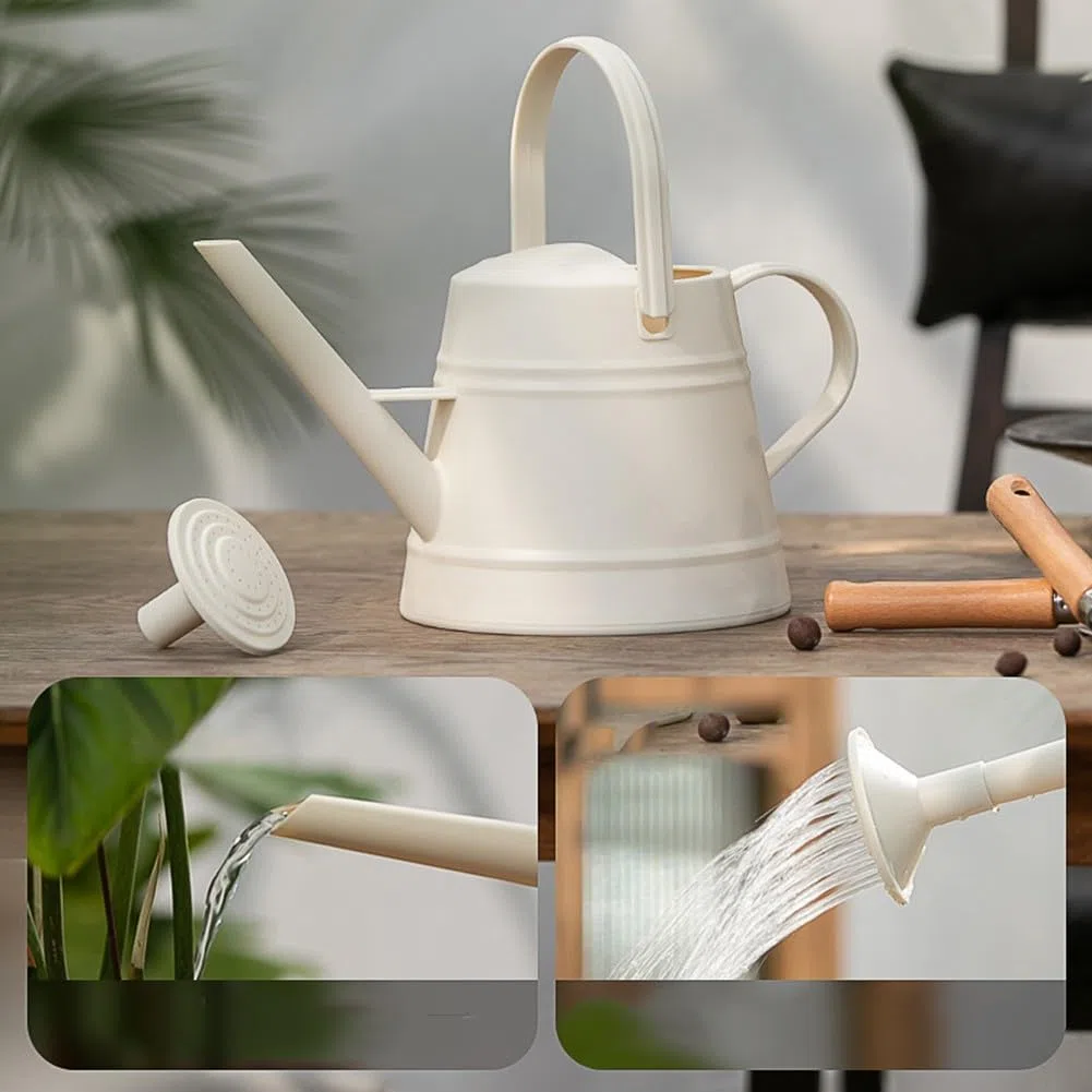 Gie?kanne 3,8L mit langem Ausguss, robuste Gartenkanne aus dickwandigem PP-Kunststoff, ergonomischer Griff und Abnehmbarer Brause f¨¹r Zimmerpflanzen und Balkon