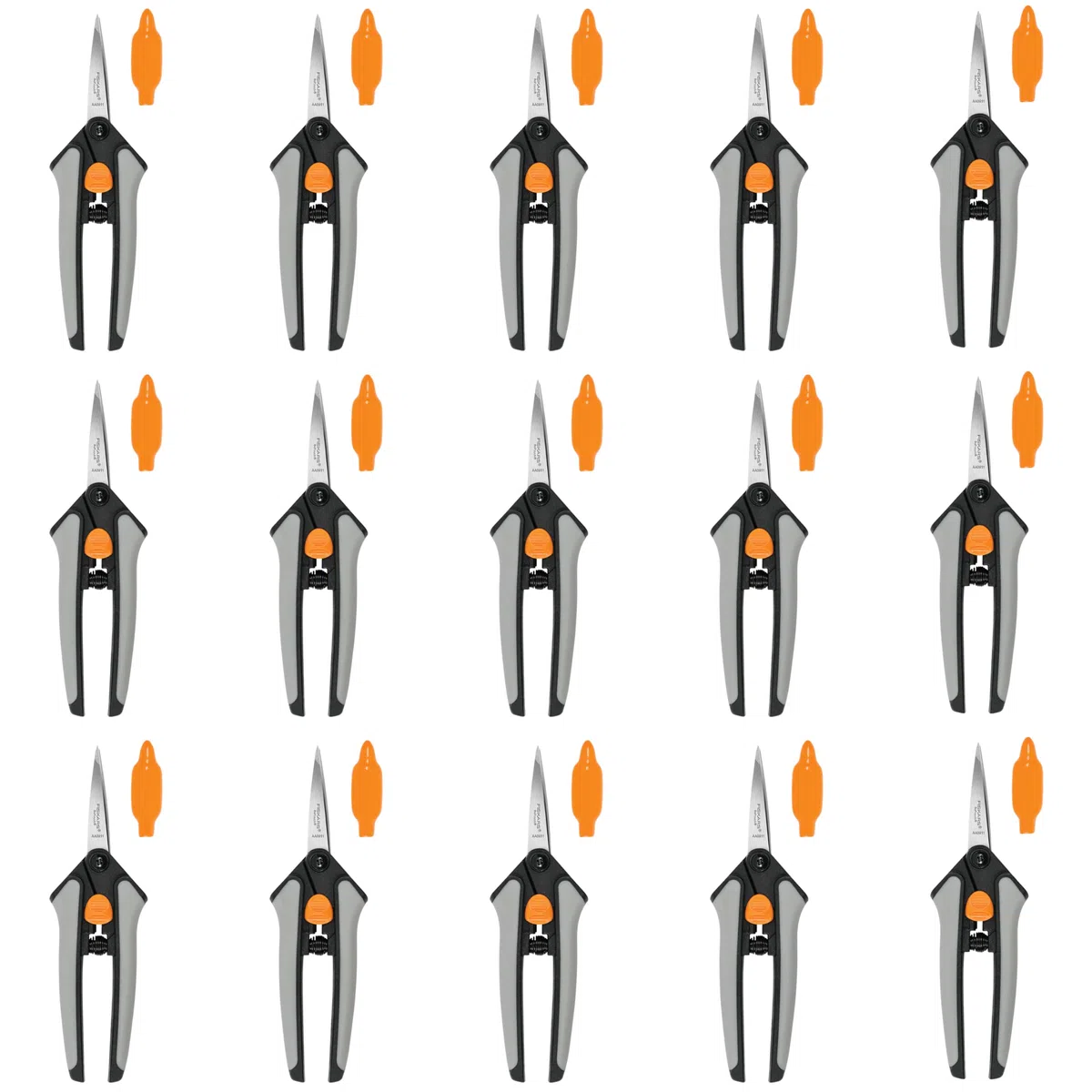 Fiskars 15-teiliges Gartenscheren-Set mit Mikrospitze, Präzisions-Edelstahlklingen, Softgrip-Griffe zum Schneiden und Formen Kleiner Pflanzen