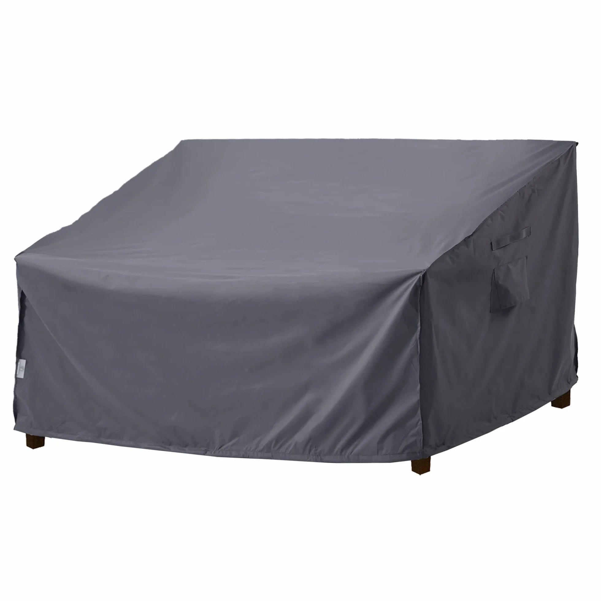 F&J Outdoors Gartensofa Abdeckung Wasserdicht Bank Abdeckungen 2-3 Sitzer Patio Stoff Sofa Abdeckungen Outdoor-Möbel Cinched Taille Winddicht Protector 138x99x61/89cm, Grau