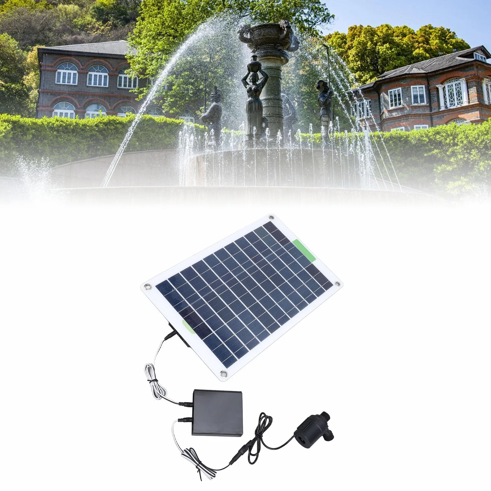 Dioche Pumpt Tauchfähige 100-W-Solarpumpe für den Außenbereich mit 16,4 Fuß und Energiespeicherbox – Ideal für Springbrunnen, Pools und Gärten Im Freien