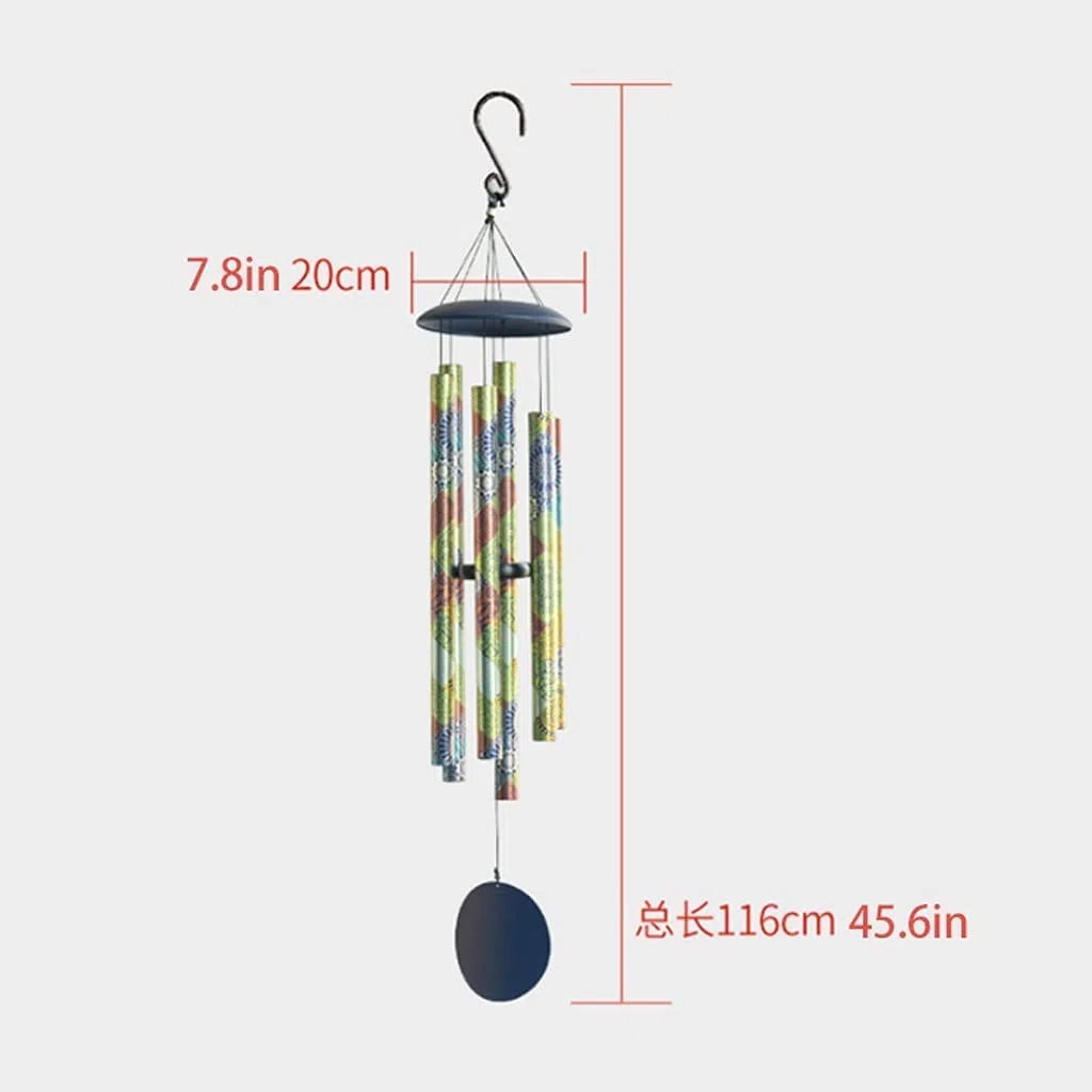 Windspiel Garten Windspiele für Draußen Outdoor Deep Tone, 45-Zoll-Memorial-Windspiele Groß Mit 6 Schweren Röhren Im Freien Für Hängende Dekoration Im Garten Klangspiel (Color : A)