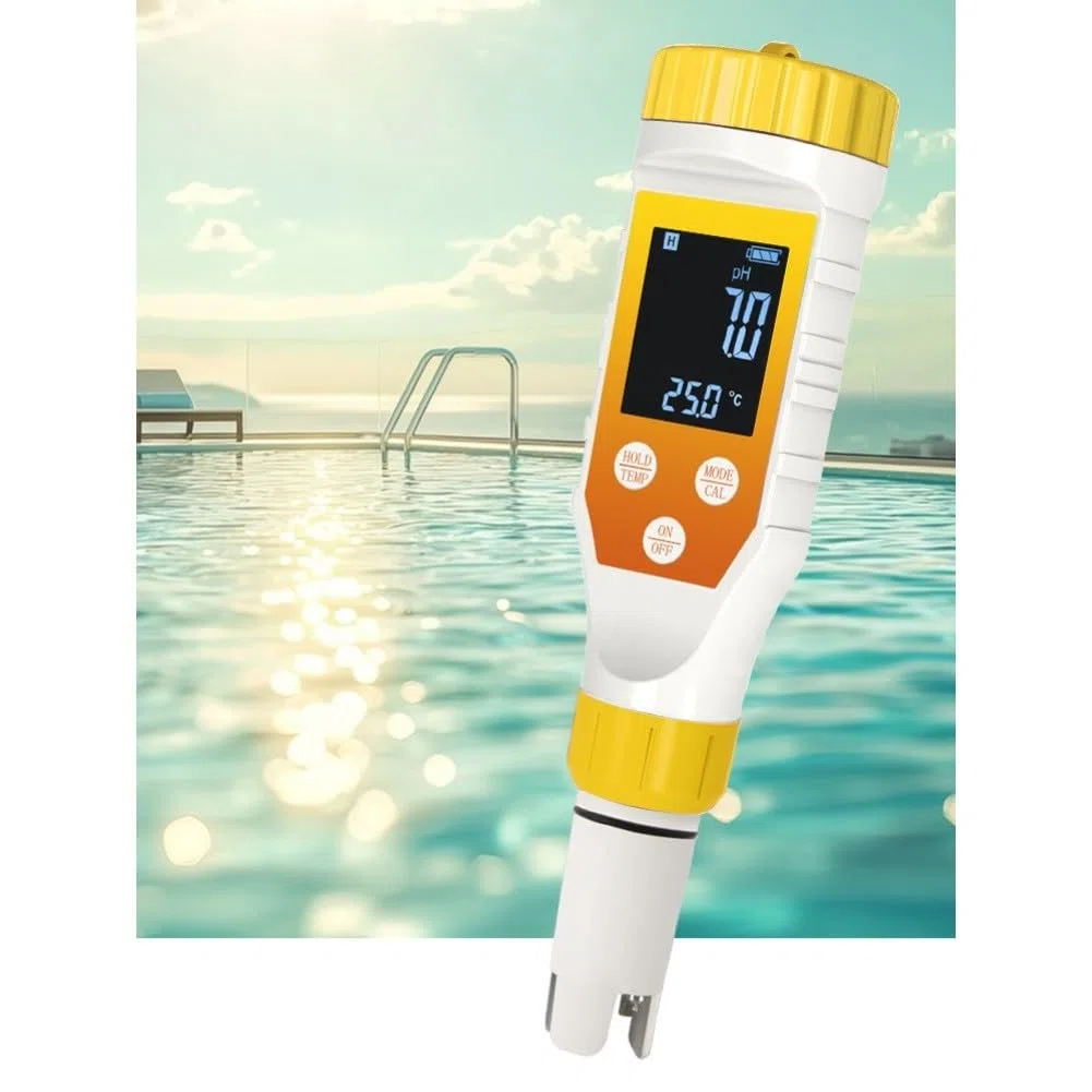 FACAIIO Digitaler 7-in-1-Wasserstoff-Wassertester, Hintergrundbeleuchtung, ORP-Salinität, pH-Messgerät, Getränke und Säfte