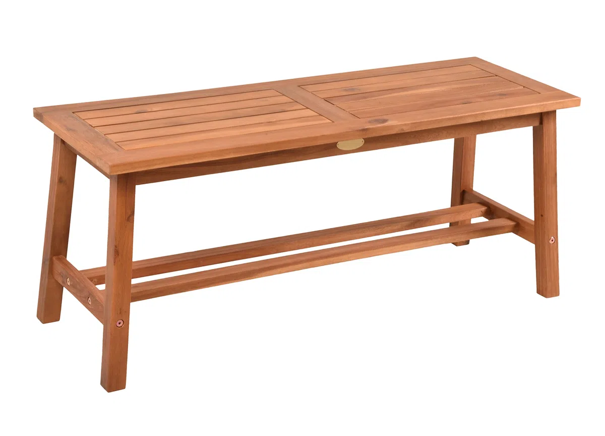 Spetebo Akazien Gartenbank Santa Clara 2-Sitzer geölt - 100 x 35 cm - Garten Sitz Bank aus FSC Massiv Holz - Balkon Terrassen Bank Blumenbank Beistelltisch Holztisch Holzbank
