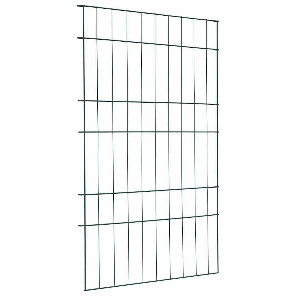 Teichzaun Set 8 Stück grün Stahl 50 x 80 cm Gartenzäune Zaunelemente für Terrasse und Vorgarten mit windschutz und sichtschutz für Garten und Grundstück Begrenzung