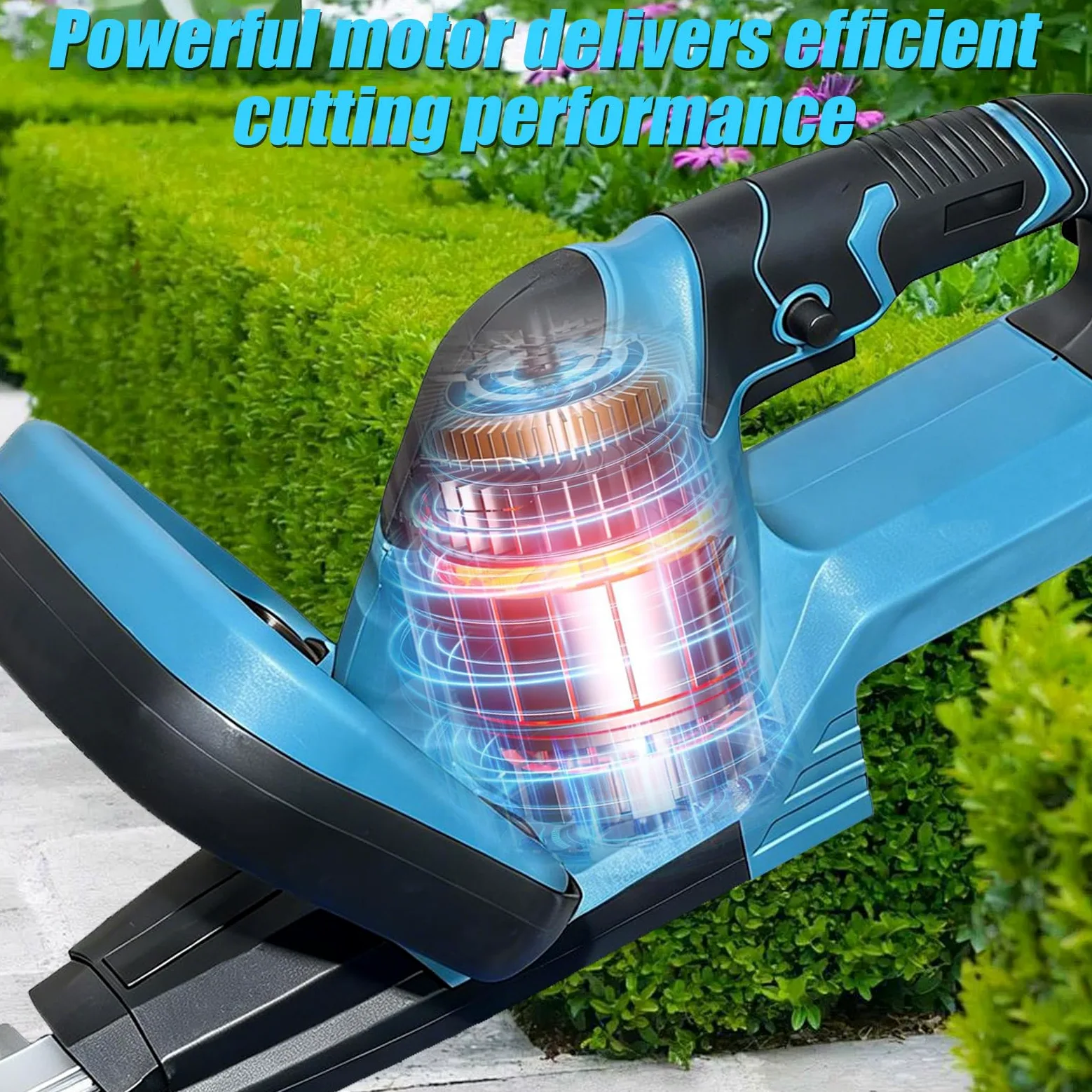 Akku Heckenschere für Makita 18V Akkus, Akku-Strauchschere, 50cm Schnittlänge, Tragbar Gartenschere Elektrische Heckenschere für Hof, Garten, Rasen(Modell CK - ohne Akku)