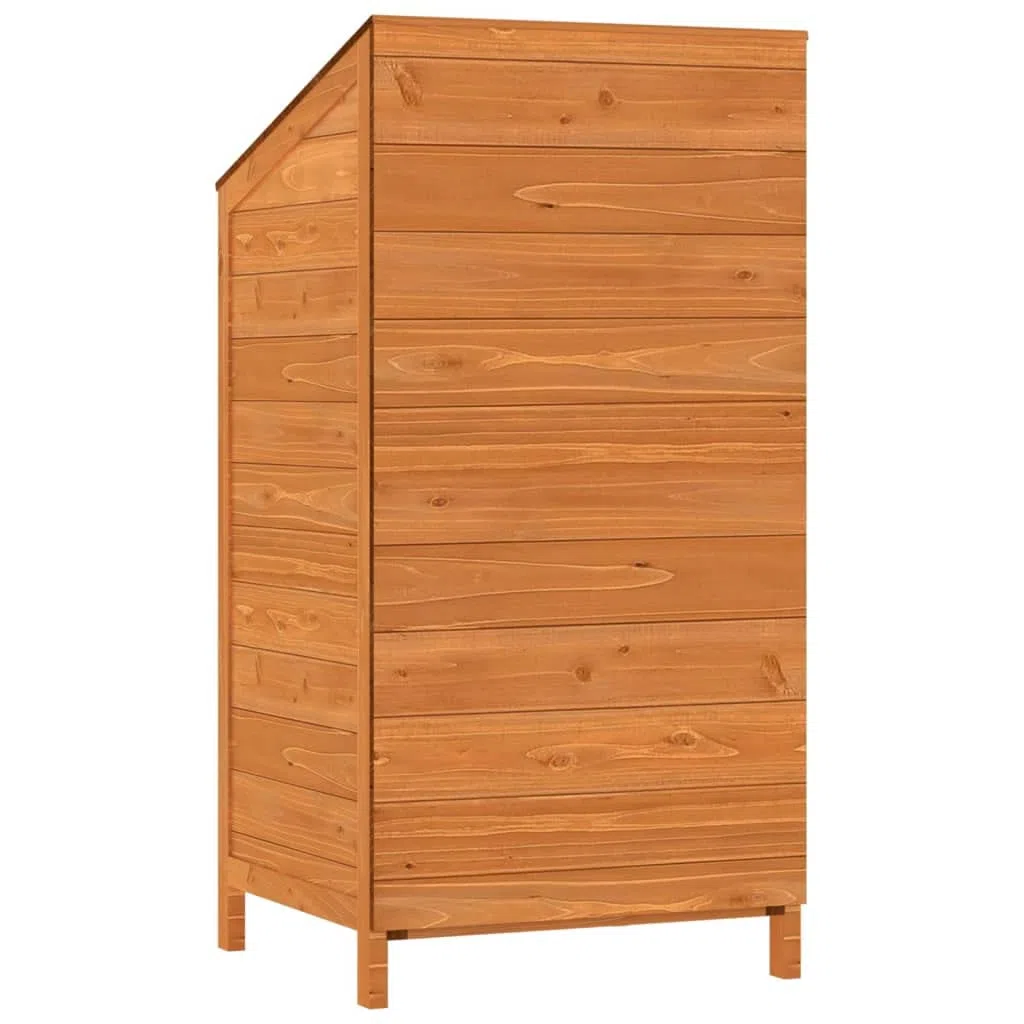 Geräteschuppen Braun 55x52x112 cm Gartenschrank aus Tannenholz - Kleines Gartenhaus aus Massivholz für Werkzeuge, Rasenpflege und Gartenutensilien im Außenbereich