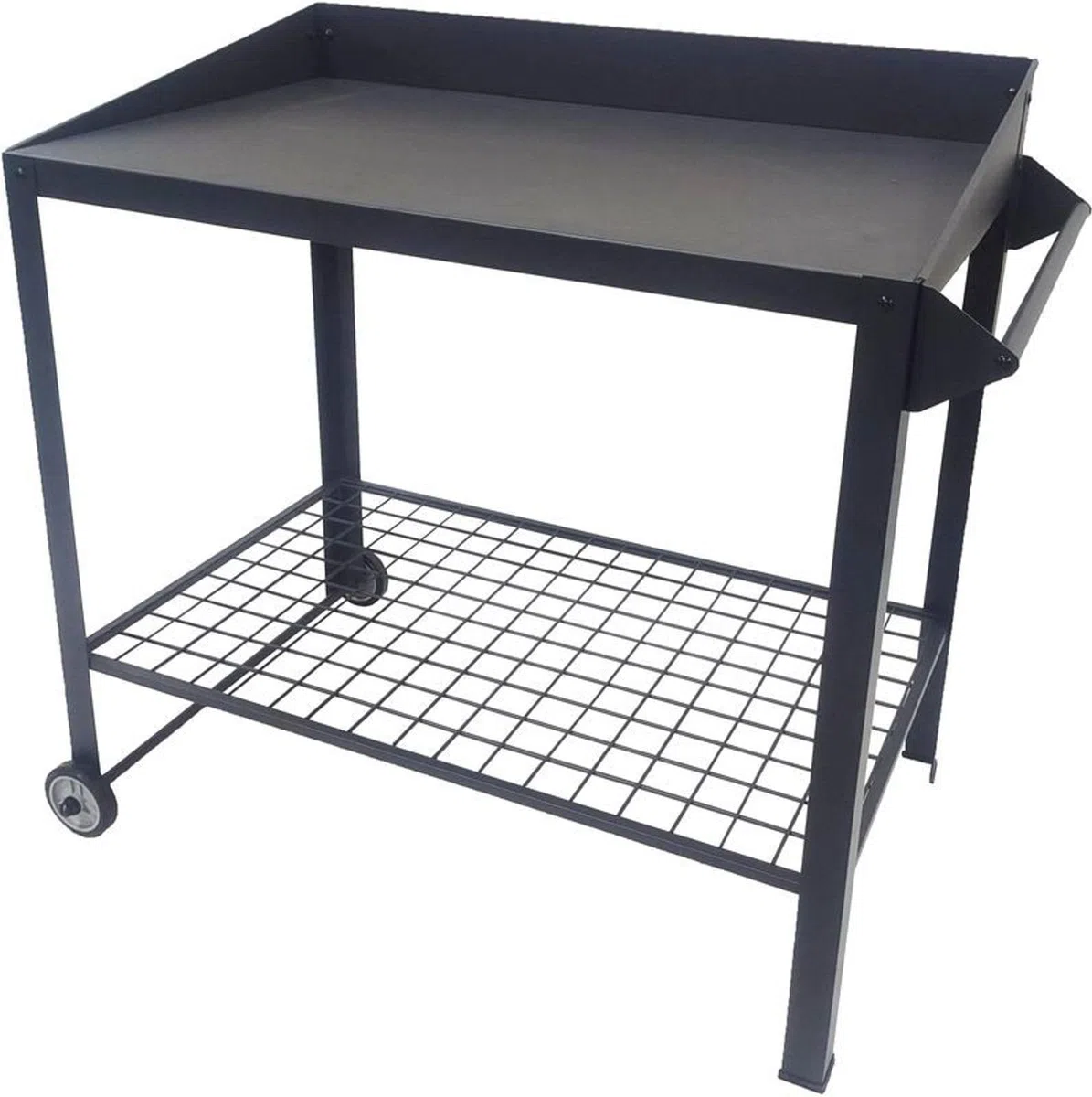 Gravidus mobiler Pflanztisch Diana aus verzinktem Stahl anthrazit mit Rollen für Garten 90x55x90 cm