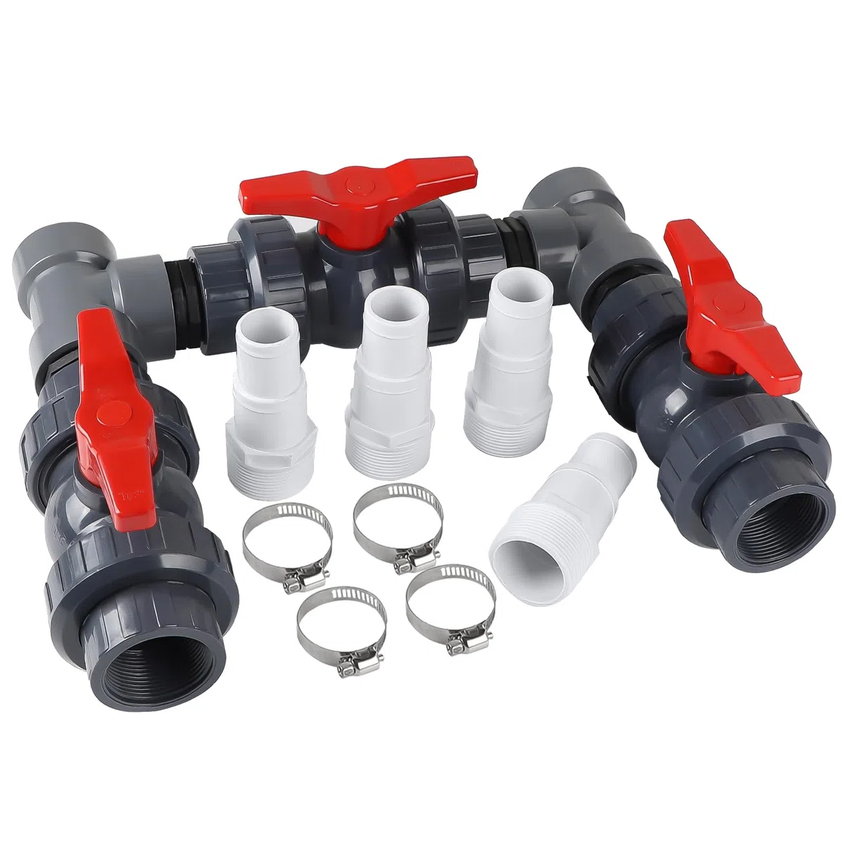 SWAWIS Bypass Pool Set Ø 50 mm Wärmepumpe Pool Anschluss-Set Poolheizung Wärmepumpe Solar Heizung Pool Bypass, Steuerung der Wasserzufuhr für eine optimale Temperaturregulierung
