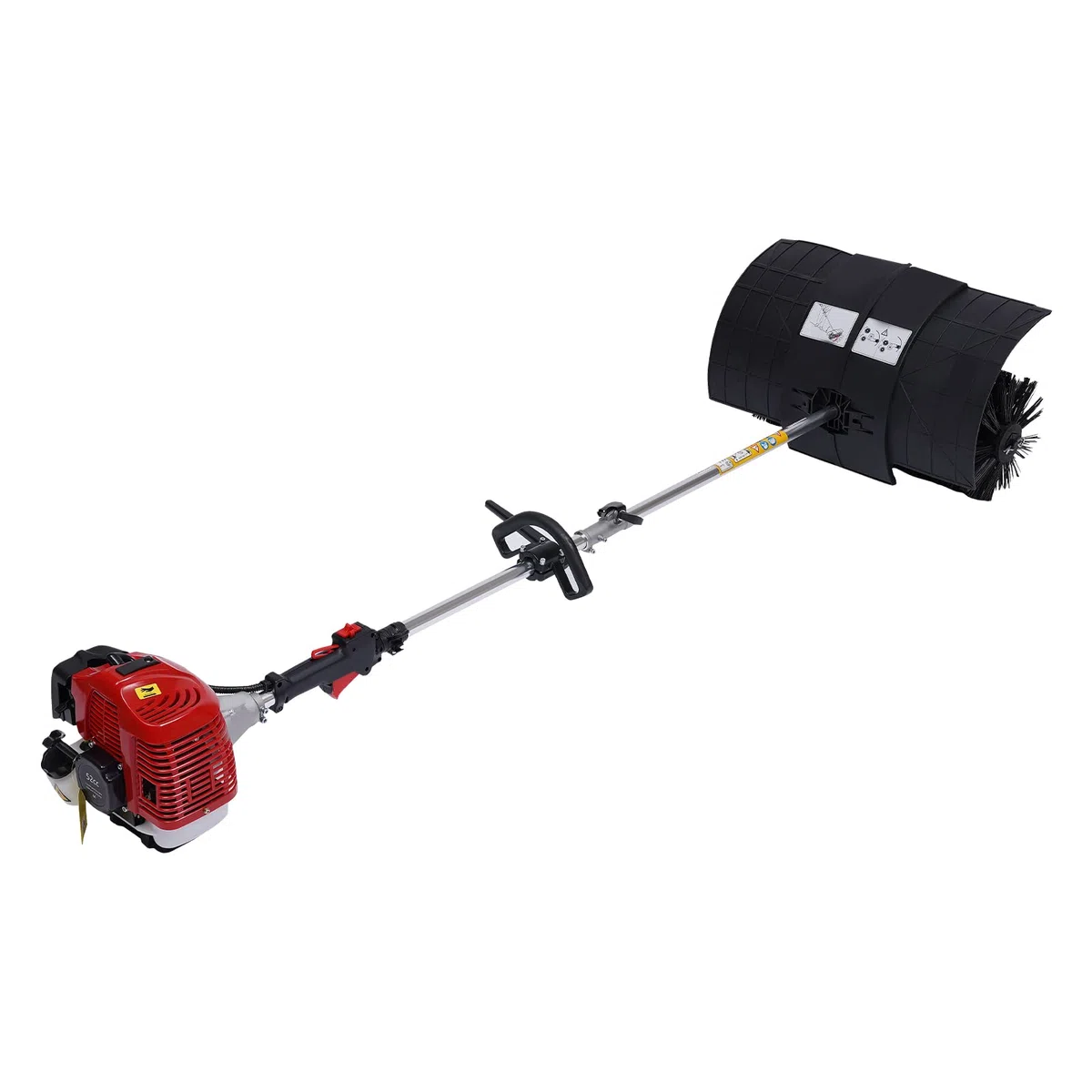 52CC 2 Takt Benzin Kehrmaschine Motorbesen 2,3PS Schneefräse Kehrbesen Besen Klar 60cm Bürstenbreite Schneeschieber