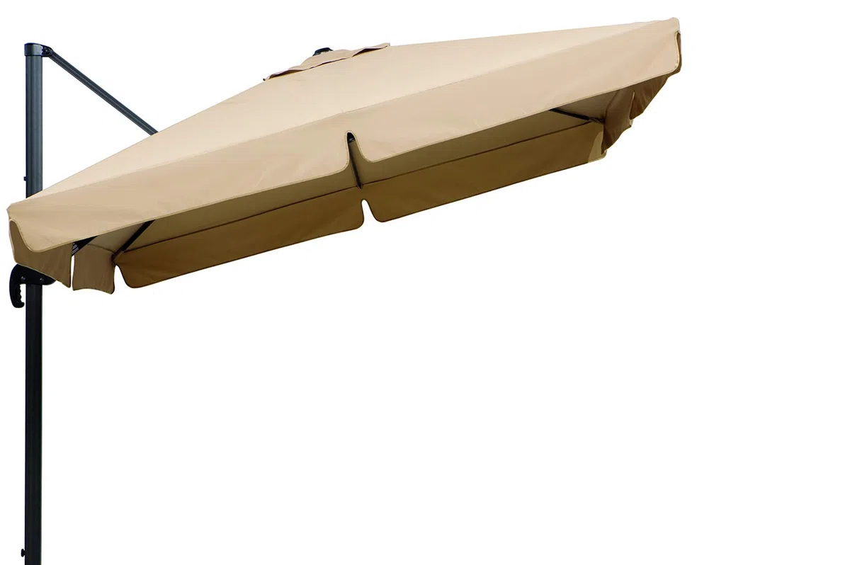Schneider Sonnenschirm Rhodos, Natur, 300 x 300 cm quadratisch, 782-02, Gestell Alu/Stahl, Bespannung Polyester, 24 kg