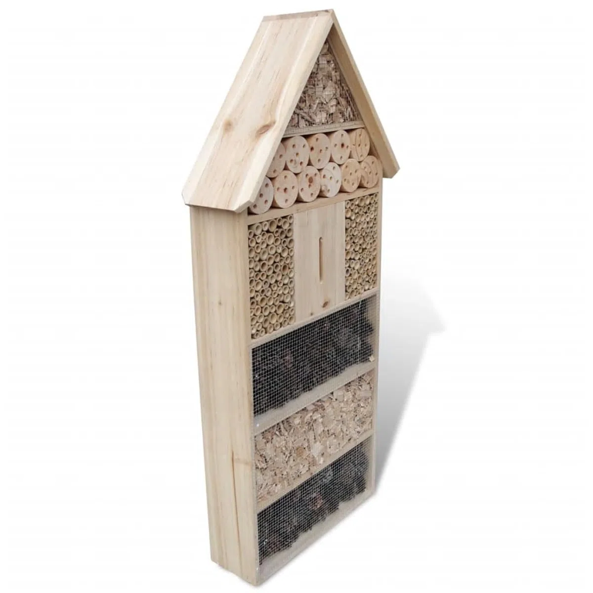 Insektenhotel XXL 45,5 x 15 x 99 cm, Insektenhotel aus Holz, Natur, für Wildbienen, Marienkäfer, Fliege, Schmetterlinge, Hummeln, fliegende Insekten, Bienen