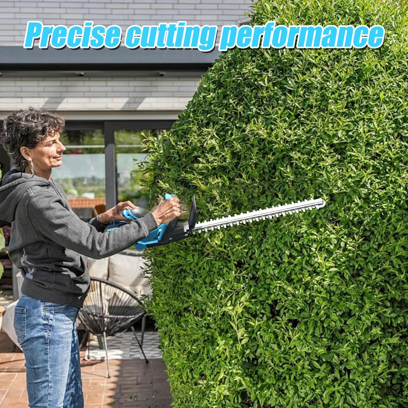 Akku Heckenschere für Makita 18V Akkus, Akku-Strauchschere, 50cm Schnittlänge, Tragbar Gartenschere Elektrische Heckenschere für Hof, Garten, Rasen(Modell CK - ohne Akku)