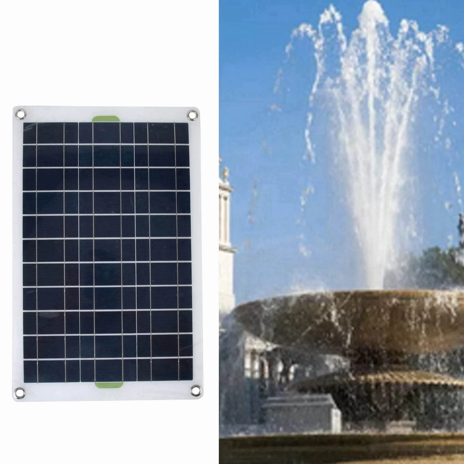 Goshyda Solar-Wasserpumpen-Set, 800 L/h, 12 V, Geräuscharmer Gleichstrom, Umweltfreundlich, Robuste Silikon- und Kunststoff-Solar-Teichpumpe für Garten, Vogelbad, Aquarium, Brunnen