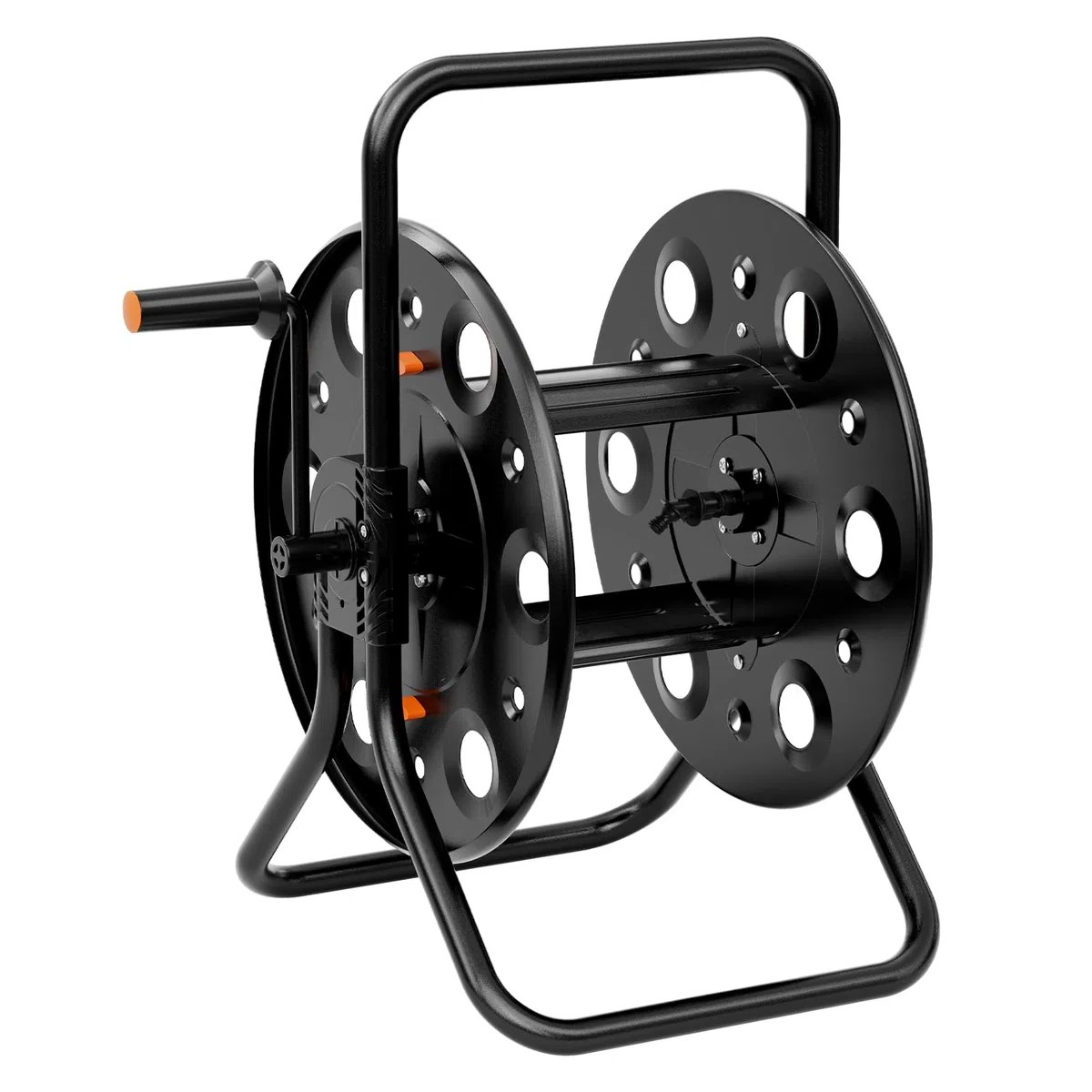 Schlauchtrommel Wasser, Schlauchaufroller Metall für 23-79m Gartenschlauch | Robust, Tragbarer, Rutschfesten Griffen Ausgestattet, UV Beständig, Camping, Garten