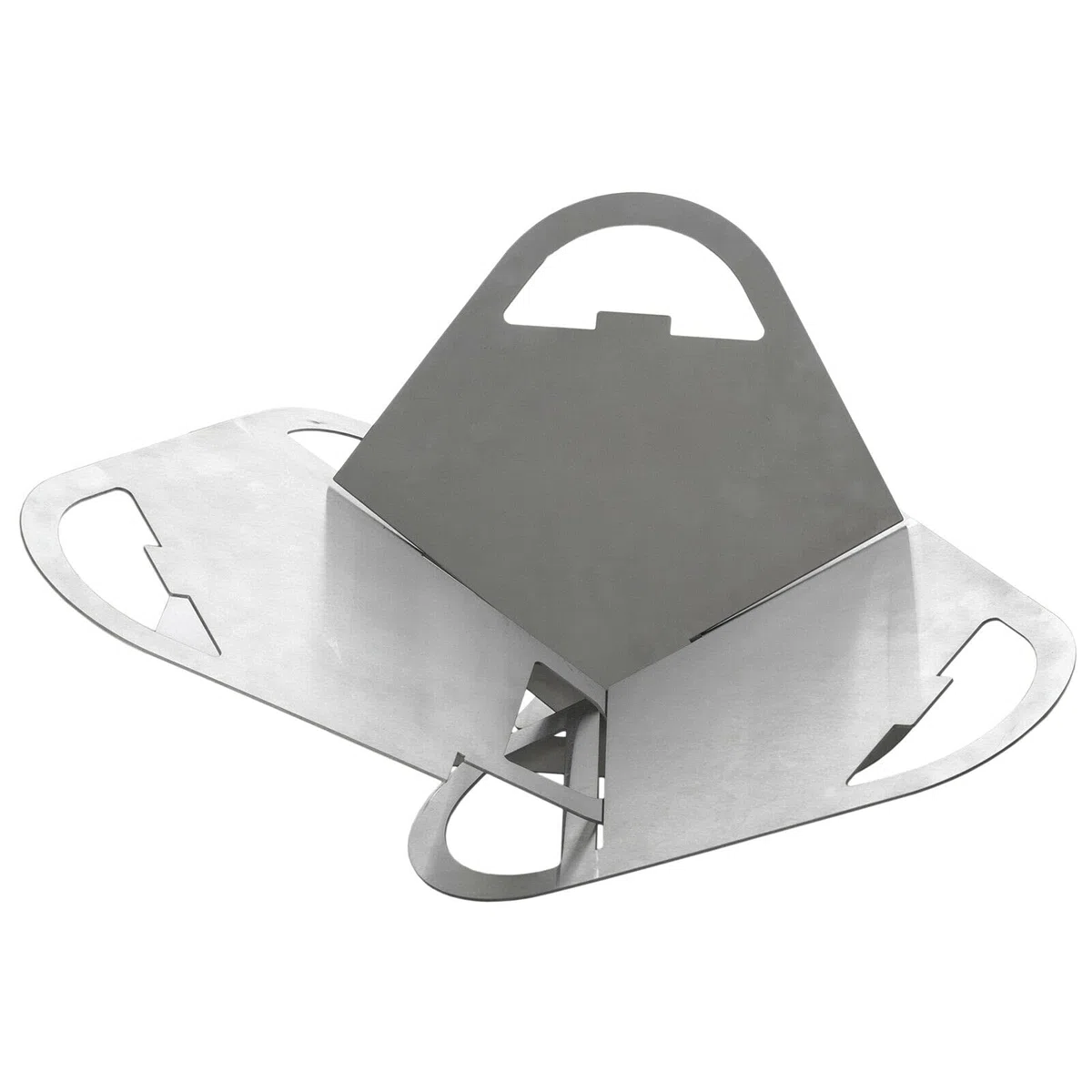 Feuerstelle 56 x 56 cm aus Edelstahl Mobile Feuerschale BBQ Lagerfeuer klappbar Gartenfeuer Feuerkorb Feuertonne für Terrasse und Garten Grill