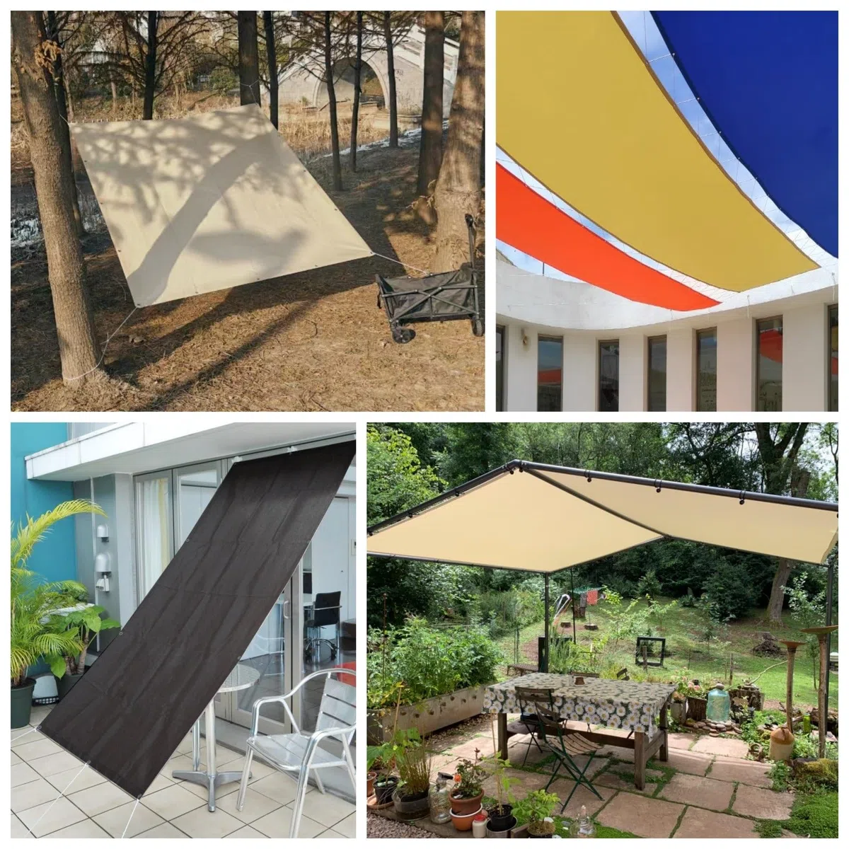 Sonnensegel 3.2 x 3.5 m, Wasserdicht 98% UV Schutz Sonnenschutz Balkon Terrasse inkl Befestigungsseile für Garten Terrasse, Taupe