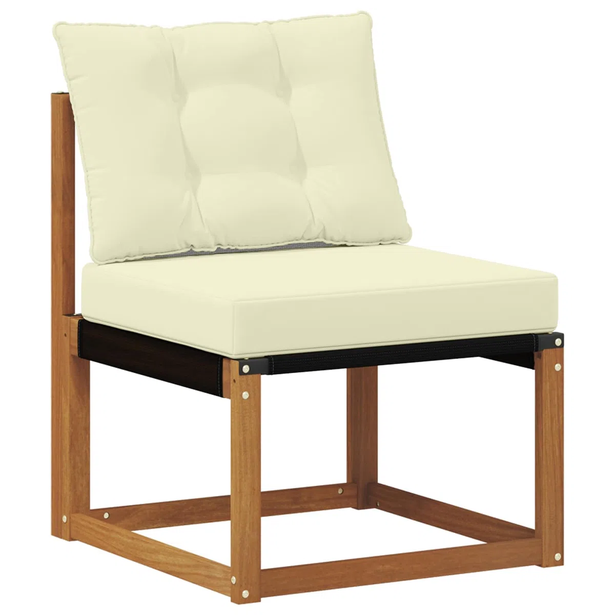 Outdoor-Sofagarnitur mit Kissen 8 pcs aus massivem Akazienholz Natur Creme, inklusive Tisch und Sitzgruppe, wetterfest, ideal für Garten Terrasse Poolbereich