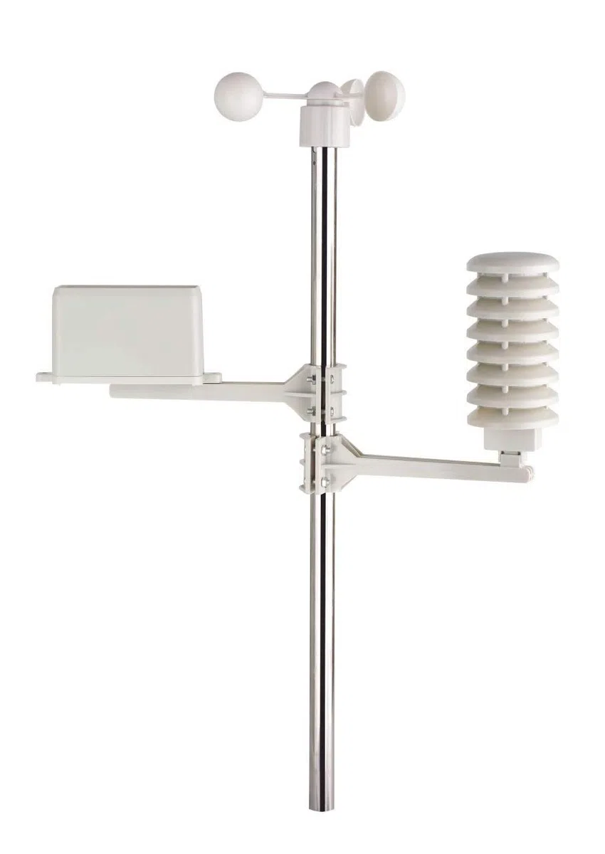 TFA Dostmann 35-1077 Stratos Funk-Wetterstation, mit Wind- und Regenmesser, Wetterbeobachtung, Alarmgrenzen, Höchst- und Tiefwerte, L 151 x B 29 (80) x H 161 mm