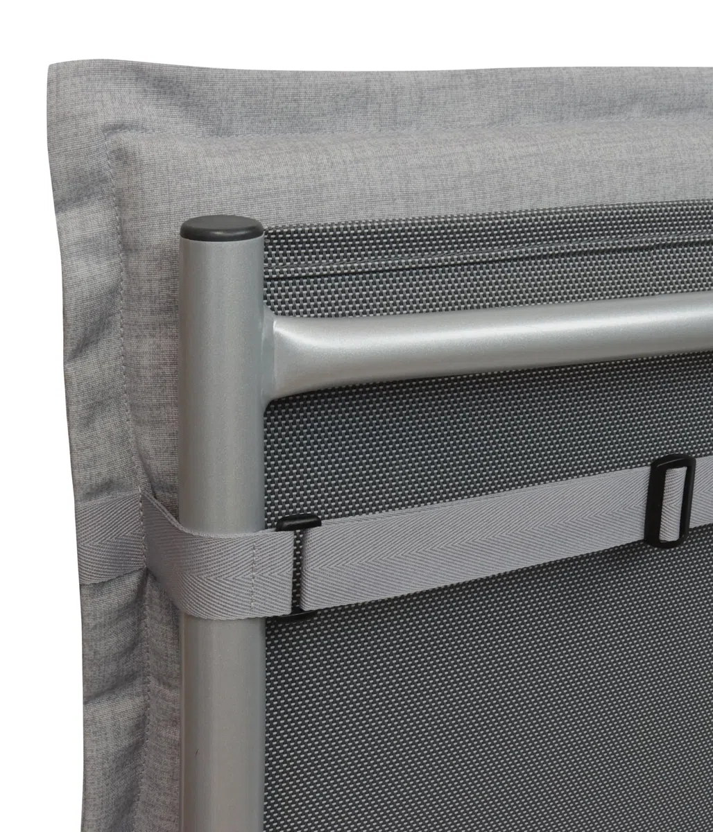 Gardissimo 6er Set Premium Hochlehner Grau, 120 x 50 x 8 cm | Gartenstuhlauflagen, UV-Lichtecht, Schaum-/Vliesfüllung, Polsterauflagen