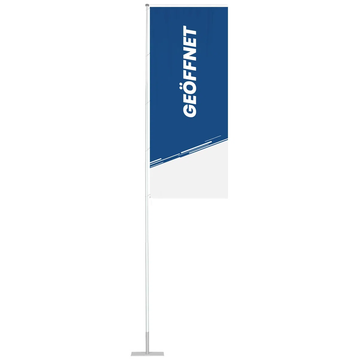 Vispronet Flagge Geöffnet - Hohlsaum und Ösen - 120x300 cm - für mobilen Fahnenmast T-Pole 100 & 200