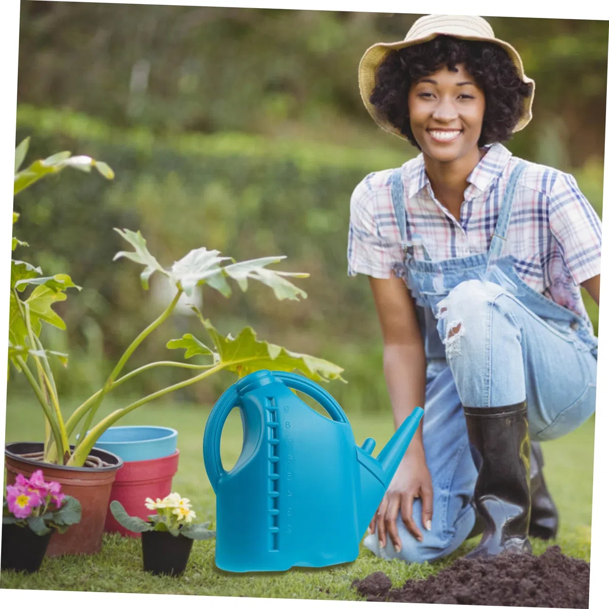 10l Gießkanne aus Kunststoff mit Langem Ausguss für Präzises Gießen | Blau, für Pflanzen und Sukkulenten, Geeignet für Wohnzimmer und Garten