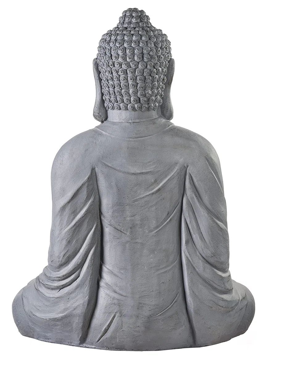 Großer Buddha 80cm Steinoptik grau Dekor Figur XB3001