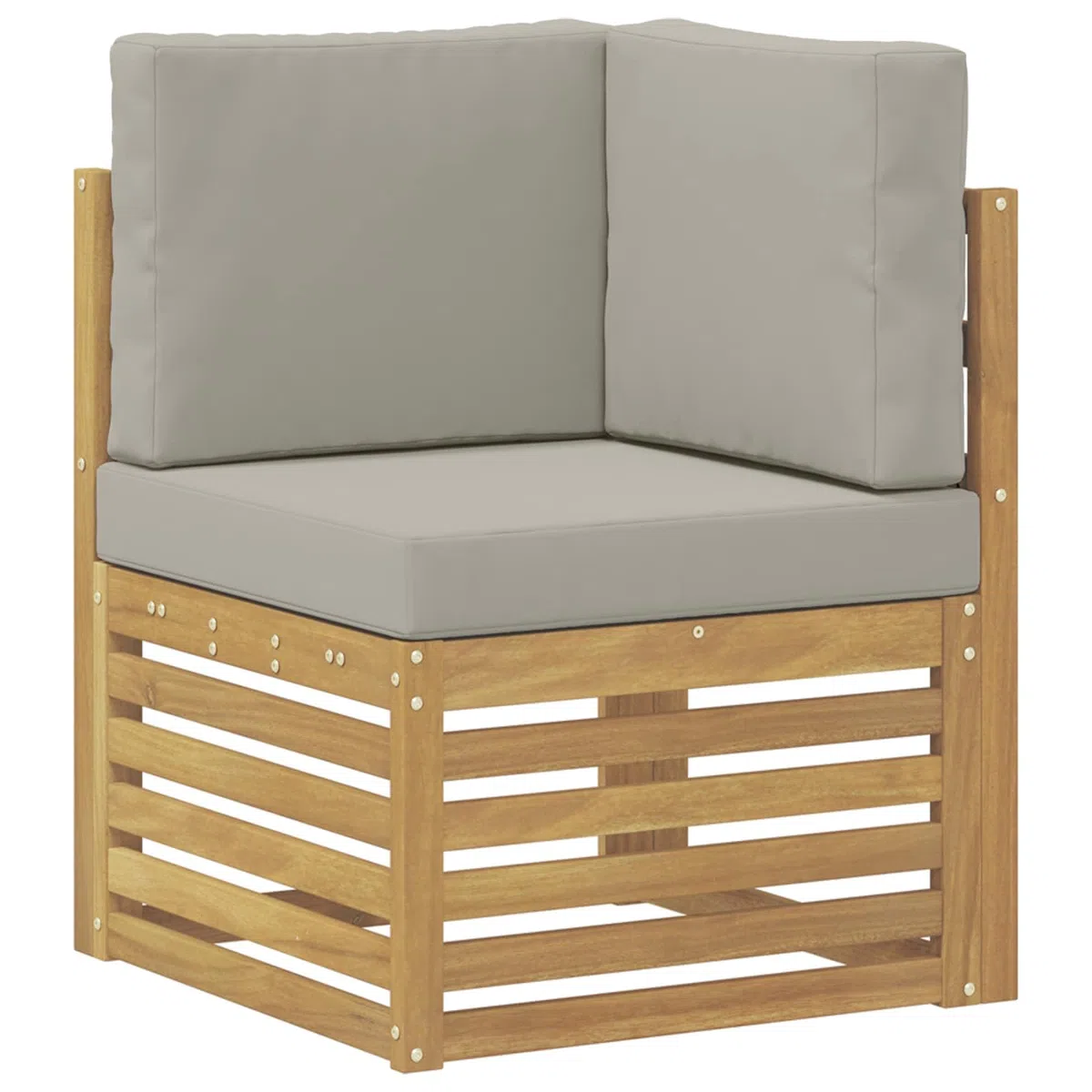 Gartenmöbelgarnitur 11-teilig aus massivem Akazienholz wetterfestes Design für Terrasse Balkon und Garten, modulare Sitzgruppe mit Tisch, Sofas, Stühlen