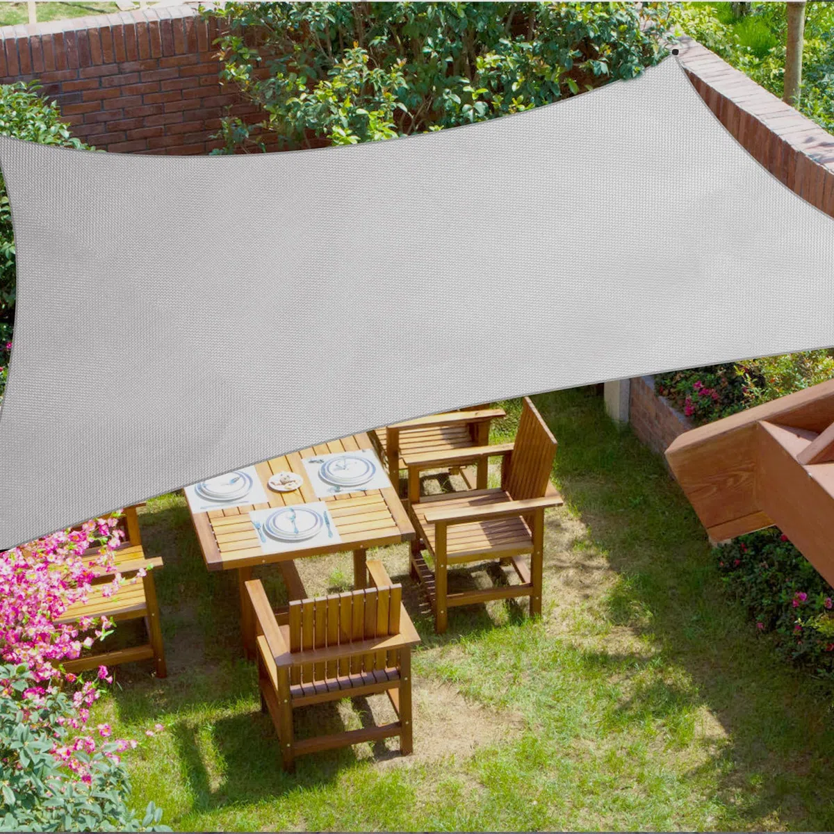 Sonnensegel Wasserdicht & UV-Schutz, Verdickter 420D Oxford-Stoff – Perfekter schattiger Rückzugsort für Balkon, Garten & Terrasse, Grau (3x4m Grau)