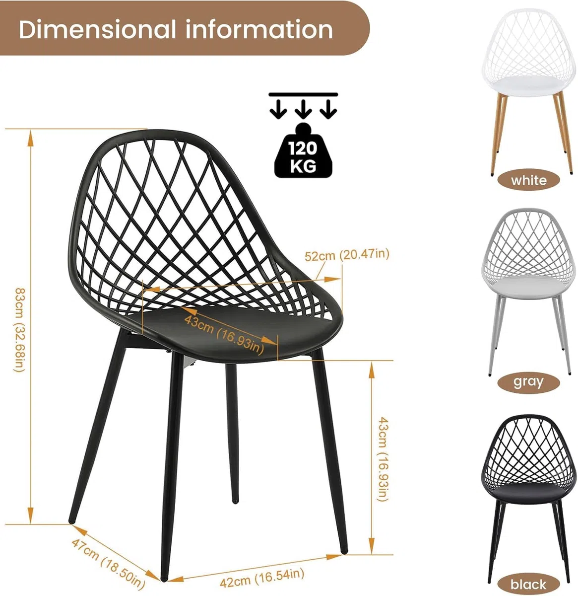 buybyroom Gartenstühle 6er Set, Terrassenstühle mit Metallfüße, Verstellbare Fußstütze Outdoor Stuhl Strandkorb Loungesessel Outdoor Garten Balkon Essstühle für Garten, Terrassenstühle Oder, Schwarz