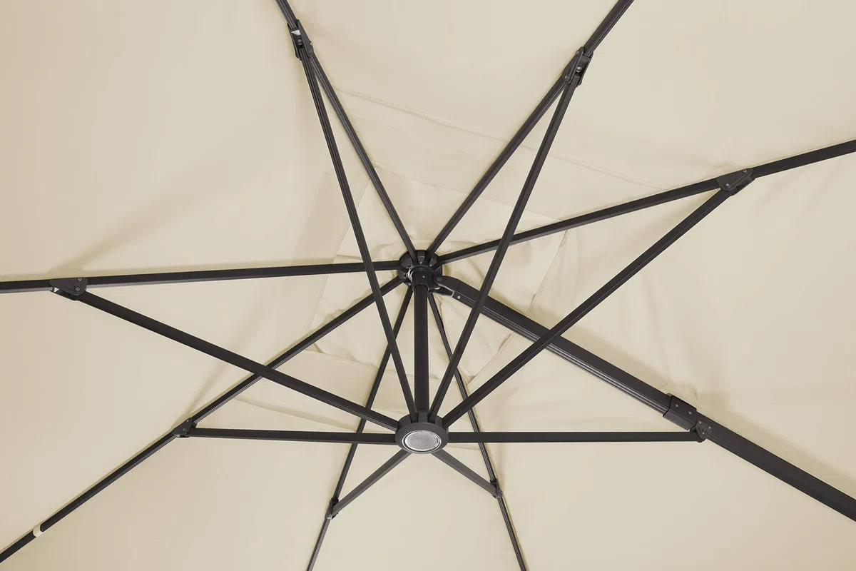 Schneider Sonnenschirm Rhodos Grande, natur, 400 cm rund, 789-02, Gestell Aluminium, Bespannung Polyester, 25.5 kg