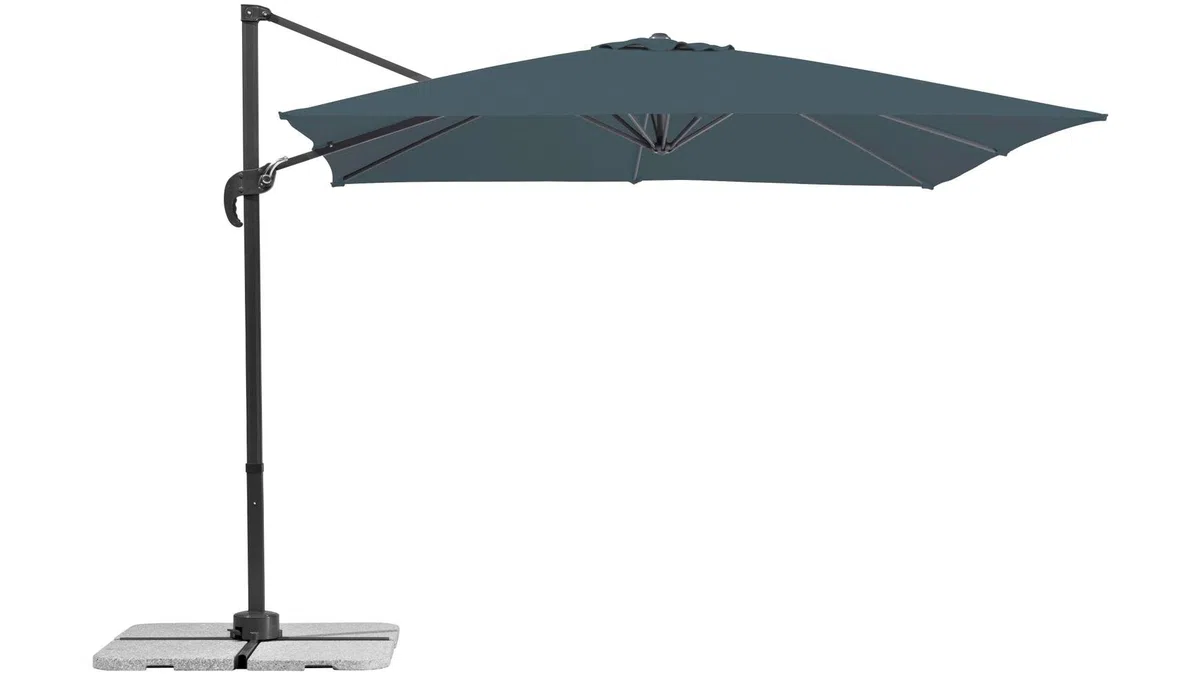 Schneider Sonnenschirm Rhodos Junior, anthrazit, 270 x 270 cm quadratisch, Gestell Alu/Stahl, Bespannung Polyester, 18 kg