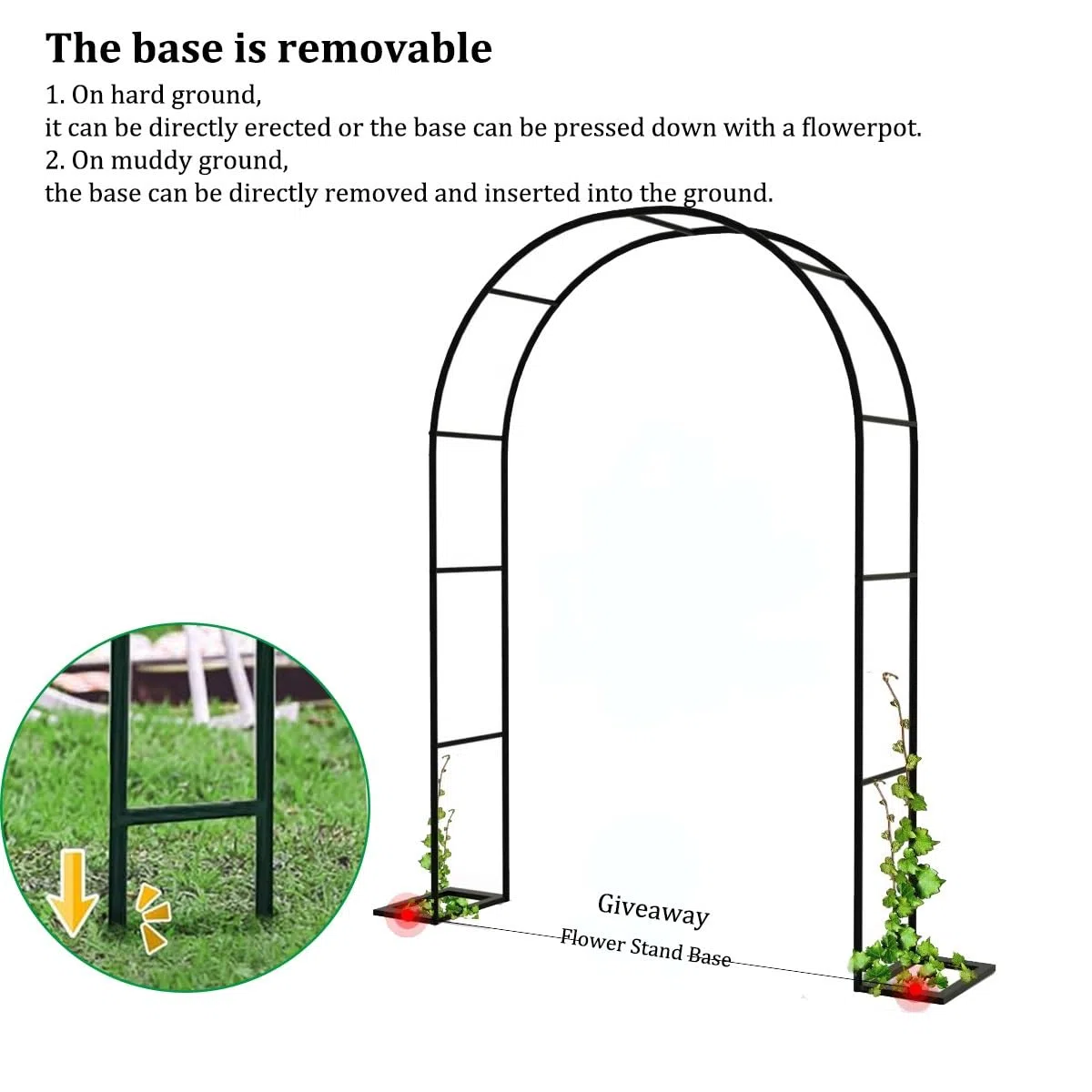 Gartenbogen Kletterpflanzen Metall Rosenlaube Hochzeit Pergola Outdoor Dekoration für Gartenparty Grün Rankhilfe (200x230x40cm)