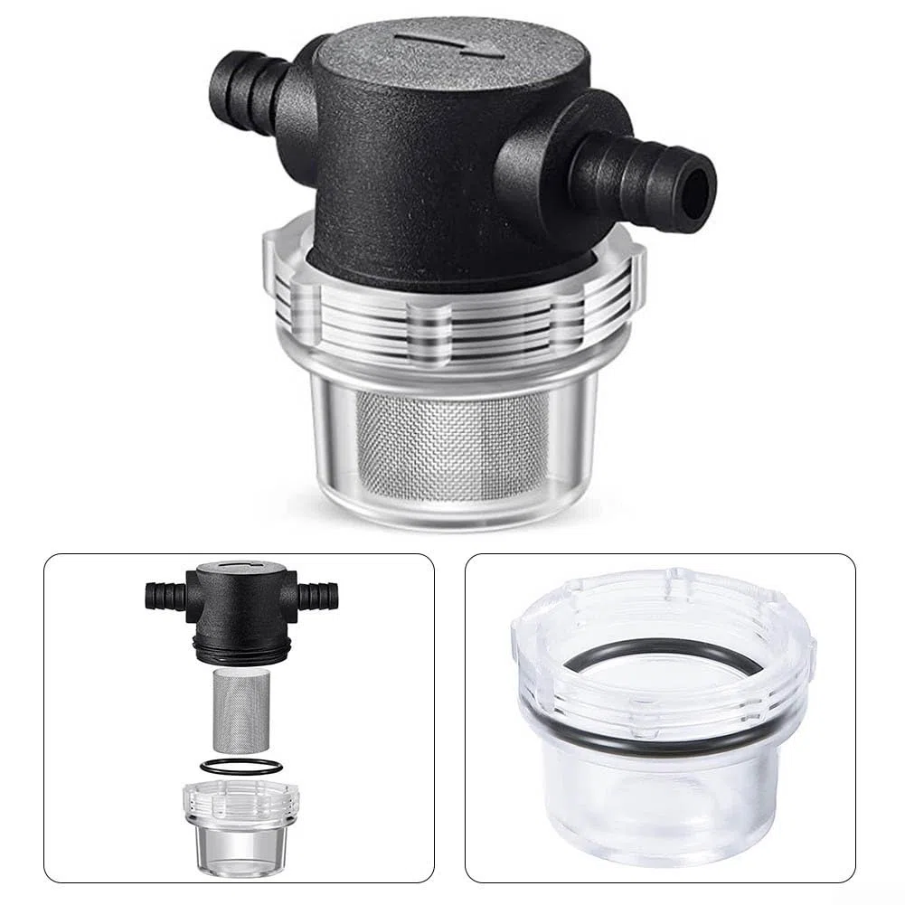 1/2 Zoll Wasserfilter Edelstahl 50 Mesh Inline Sieb für Pumpe Sprüher Hochdruckreiniger Transparent Gehäuse Leicht zu Reinigen