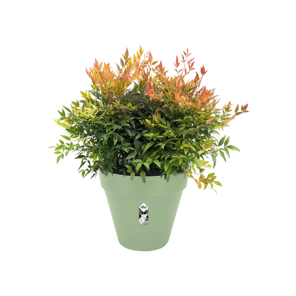 elho Loft Urban Rund Rollen 50cm Blumentopf - Pistazien Grün | ∅ 48.5 x H 44.5 cm | für den Außenbereich