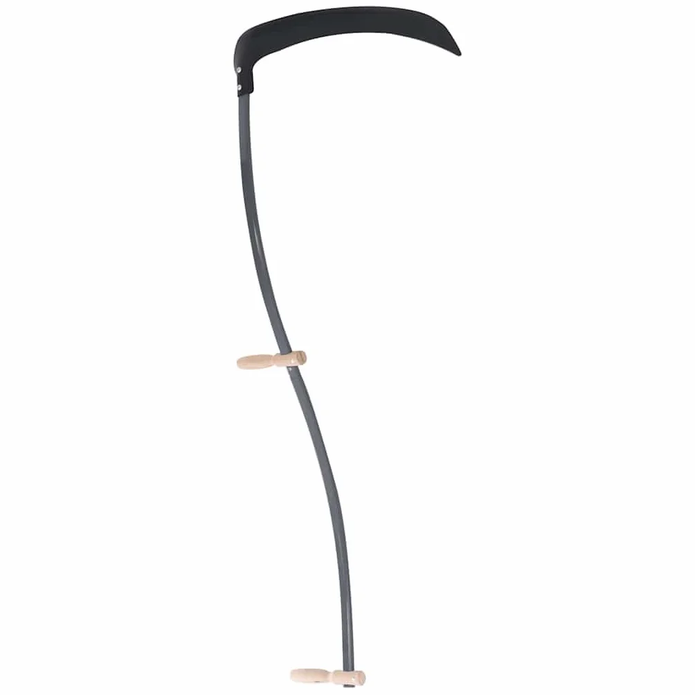 Mangloder Sense mit Schleifstein, Stahlblatt 59 cm, Holzgriffe, 145 cm Stiellänge, für Rasenpflege, Gartenarbeit, Unkrautschneider, Rasentrimmer, Freischneider, Kantenschneider, Wiese und Hof